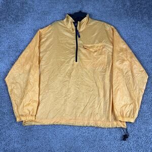 LL Bean Pullover Jacket Mens XL Orange Nylon Half Zip Windbreaker Outdoor Hiking